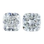 2 pcs Diamant  (Natuurlijk)  - 3.17 ct - Cushion - H - IF -, Nieuw