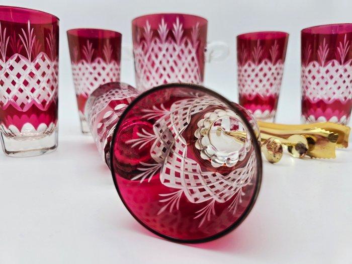 Drinkset (7) - Kristal - Servizio da long drink, Antiek en Kunst, Antiek | Meubels | Tafels