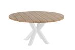 Hartman Stephanie tuintafel wit met rond teak blad Ø 150 cm, Tuin en Terras, Nieuw