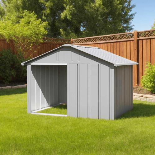 vidaXL Hondenhok 116,5x103x81,5 cm gegalvaniseerd staal, Dieren en Toebehoren, Hondenhokken, Nieuw, Verzenden