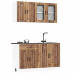 vidaXL 4-delige Keukenkastenset Kalmar bewerkt hout oud, Huis en Inrichting, Verzenden, Nieuw