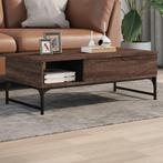 vidaXL Salontafel 100x50x35 cm bewerkt hout en metaal bruin, Verzenden, Nieuw