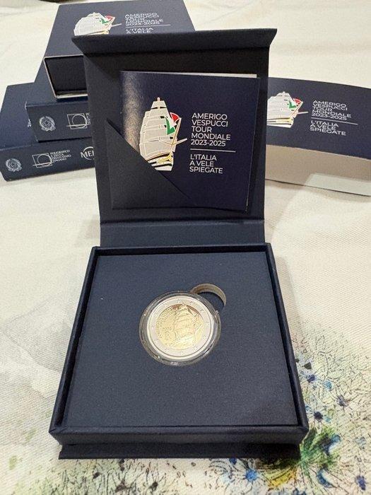 Italië. 2 Euro 2025 Amerigo Vespucci Proof (Zonder, Postzegels en Munten, Munten | Europa | Niet-Euromunten