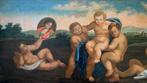 Scuola romana (XVIII) - Allegoria di putti in un paesaggio, Antiek en Kunst, Kunst | Schilderijen | Klassiek