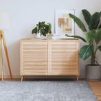 vidaXL Kastdeuren met lamellen 2 st 69x59,4 cm massief, Doe-het-zelf en Bouw, Verzenden, Nieuw