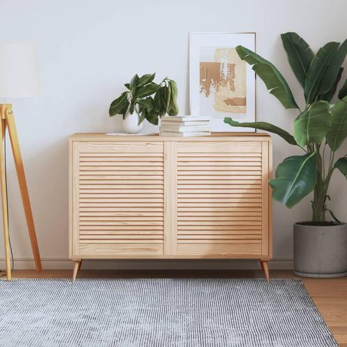 vidaXL Kastdeuren met lamellen 2 st 69x59,4 cm massief, Doe-het-zelf en Bouw, Hang- en Sluitwerk, Nieuw, Verzenden
