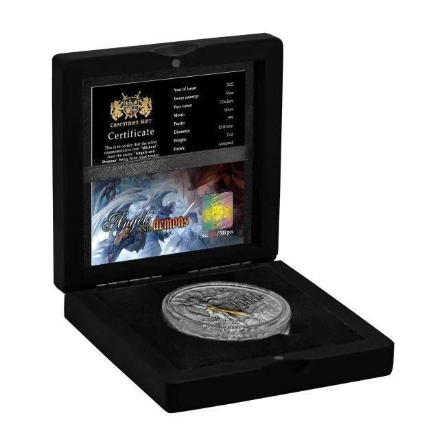 Niue. 5 Dollars 2022 2 oz $5 NZD Niue Silver Michael Angels, Postzegels en Munten, Edelmetalen en Baren