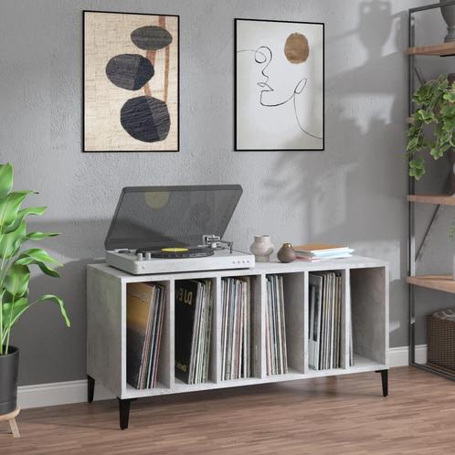 vidaXL Platenkast 100x38x48 cm bewerkt hout betongrijs, Huis en Inrichting, Kasten | Overige, Nieuw, Verzenden