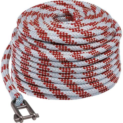 8mm x 25m Zeilval met Gesplitste Sluiting Wit-Rood, Sports nautiques & Bateaux, Accessoires & Entretien, Enlèvement ou Envoi