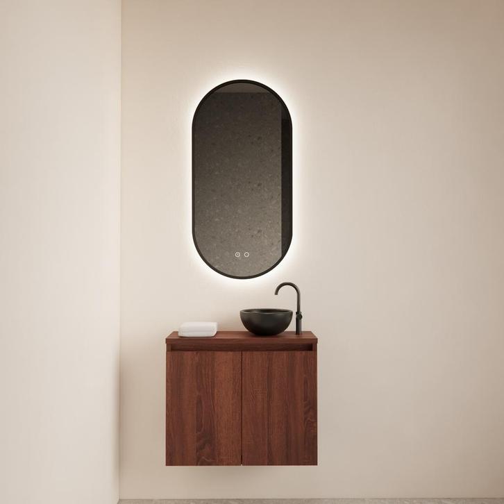 Fonteinmeubel BWS Meadow 60x50 cm Choco Eiken Incl. Topplaat, Doe-het-zelf en Bouw, Sanitair, Bad, Nieuw, Ophalen of Verzenden