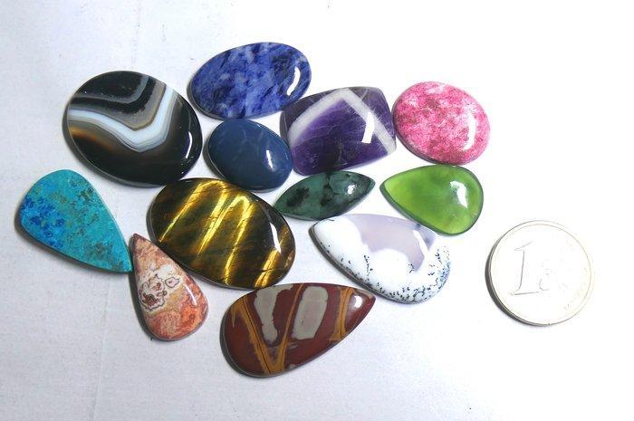 Pakket prachtige 100% natuurlijke cabochons Cabochon- 49.06, Verzamelen, Mineralen en Fossielen