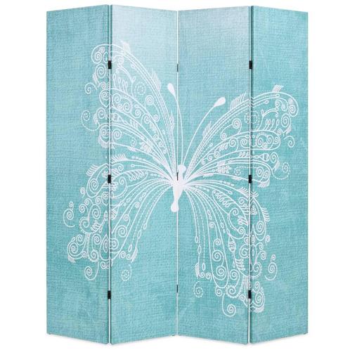 vidaXL Kamerscherm inklapbaar vlinder 160x170 cm blauw, Huis en Inrichting, Woonaccessoires | Overige, Nieuw, Verzenden