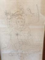 Rafael Ortega Alvarez (1927-2011) - Joven Sentado, Antiek en Kunst