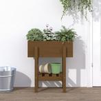 vidaXL Plantenbak 62x30x69 cm massief grenenhout honingbruin, Tuin en Terras, Verzenden, Nieuw