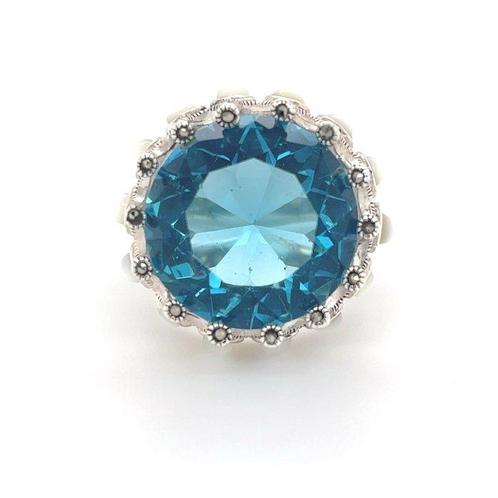 Zonder Minimumprijs - Ring Zilver - Topaas, Handtassen en Accessoires, Ringen