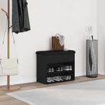 vidaXL Schoenenbank met opslag Zwart 60 x 30 x 48 cm Bewerkt, Huis en Inrichting, Verzenden, Nieuw
