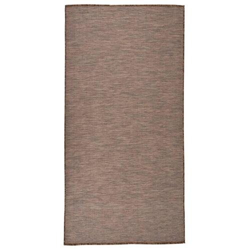 vidaXL Buitenkleed platgeweven 100x200 cm bruin, Huis en Inrichting, Stoffering | Tapijten en Vloerkleden, Nieuw, Verzenden