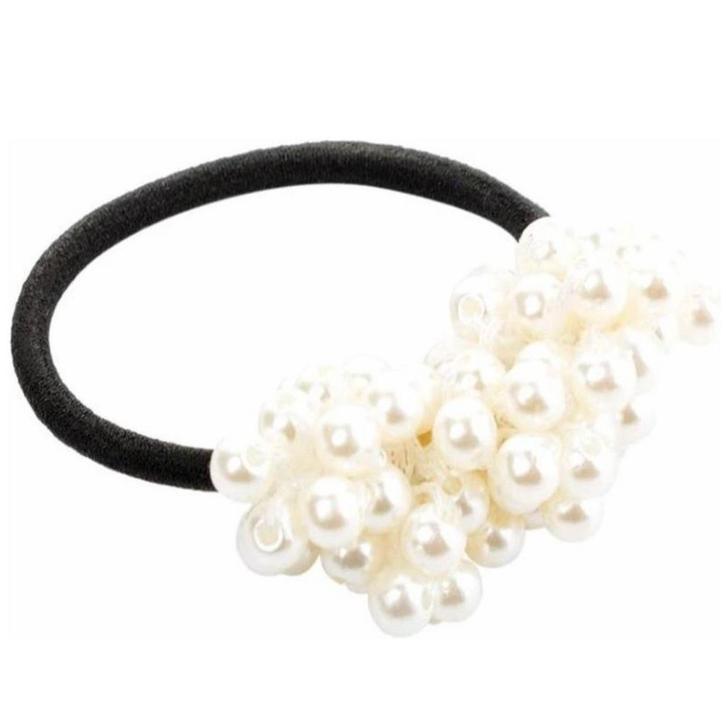 Fako Fashion - Haarelastiek Parels - Gala & Bruiloft - Wit, Handtassen en Accessoires, Uiterlijk | Haarverzorging, Verzenden