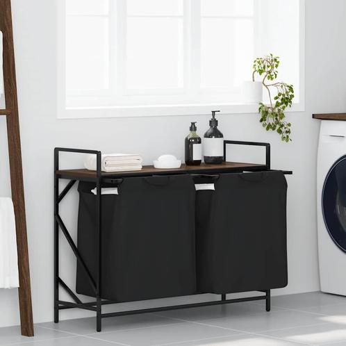 vidaXL Wasmand 2 vakken met plank bruin eikenkleurig, Huis en Inrichting, Woonaccessoires | Overige, Nieuw, Verzenden
