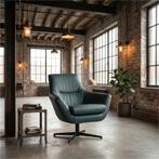 Leren draaifauteuil Wing - Toledo Whale (blauw/grijs), Nieuw, Ophalen of Verzenden, 75 tot 100 cm, Industrieel, Modern