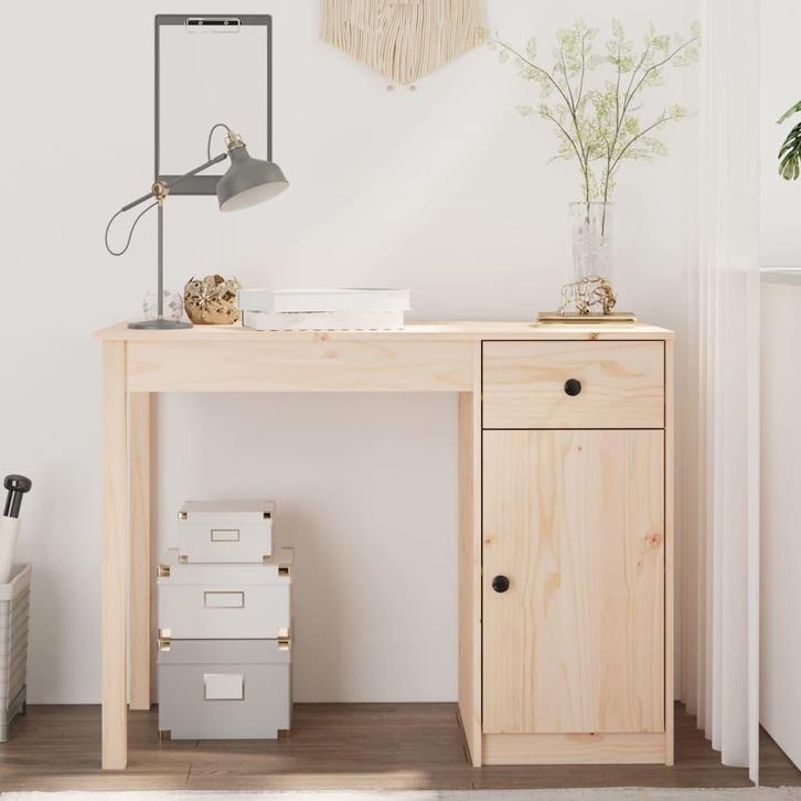 vidaXL Bureau 100x50x75 cm massief grenenhout, Huis en Inrichting, Bureaus, Nieuw, Verzenden