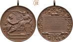 Brons medaille von Chiattone 1896 Schweiz Lugano:, Timbres & Monnaies, Pièces & Médailles, Verzenden