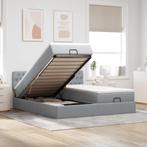 vidaXL Ottoman bed met matrassen 160x200cm stof lichtgrijs, Huis en Inrichting, Slaapkamer | Bedden, Verzenden, Nieuw