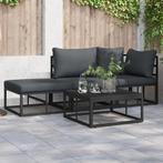 vidaXL Tuinbank Set 3 pcs Zwart 211.5 x 71.5 x 71 cm, Verzenden, Nieuw