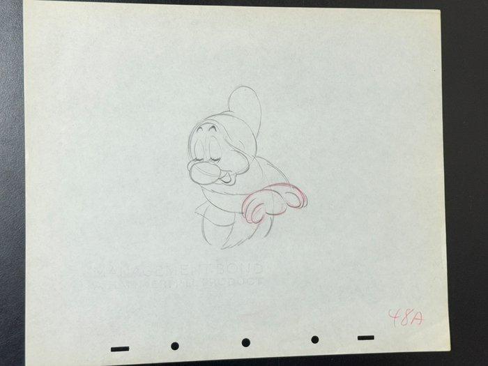 Walt Disney - Animatie tekening van Verlegen (1937) - Snow, Verzamelen, Disney