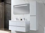 Veiling - Badkamermeubel 120 cm - Hoogglans wit + witte wasb