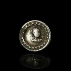 Oud-Romeins Zilver Legionaire Athena borstbeeld applicatie, Antiek en Kunst