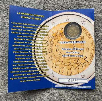 Spanje. 2 Euro 2015 30th Anniversary of the EU Flag Proof