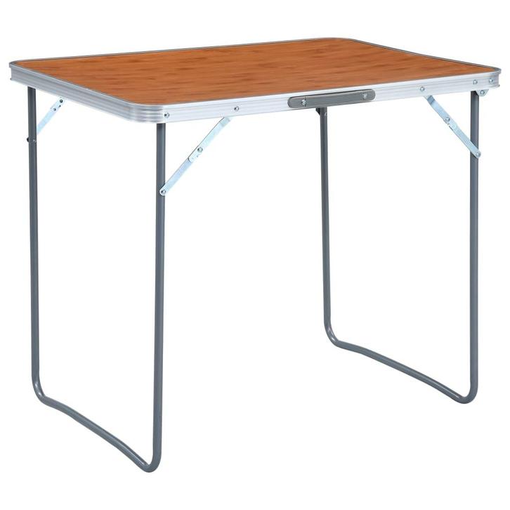 vidaXL Campingtafel inklapbaar met metalen frame 80x60 cm, Caravans en Kamperen, Kampeermeubelen, Nieuw, Verzenden