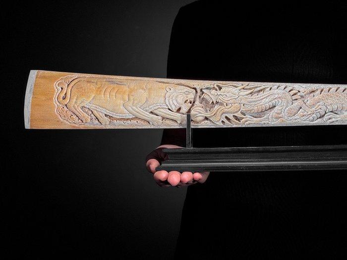 Geen minimumprijs - Extra grote, gesneden, gepatineerde, Antiek en Kunst, Kunst | Designobjecten