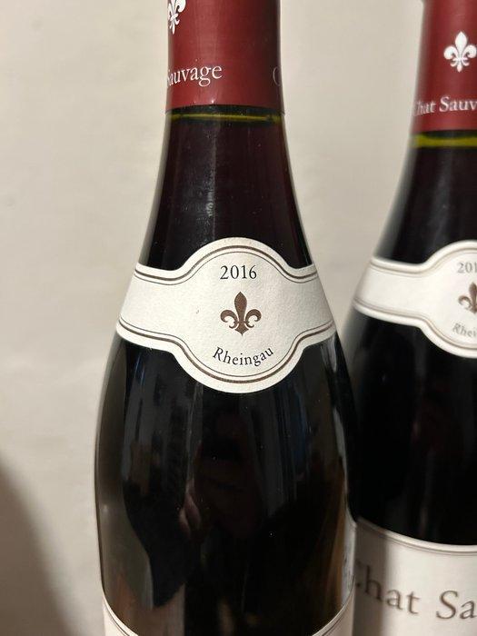 2016 Chat Sauvag: Rüdesheimer Drachenstein x4 &, Collections, Vins