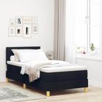 vidaXL Boxspring Bed met Matras & LED Zwart 90x200 cm Stof, Huis en Inrichting, Slaapkamer | Bedden, Verzenden, Nieuw