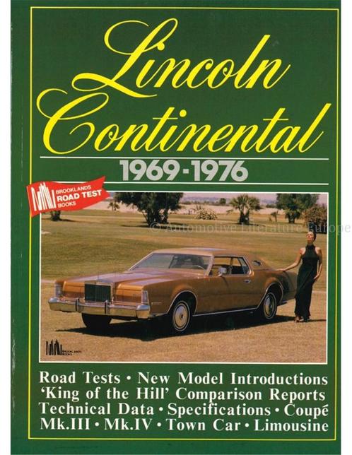LINCOLN CONTINENTAL 1969 - 1976 (BROOKLANDS), Livres, Autos | Livres