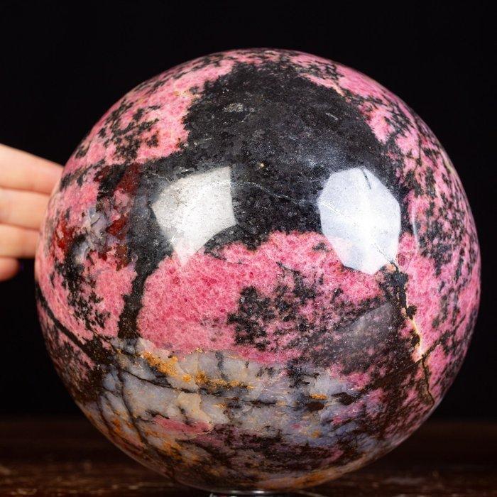 Exclusief patroon - Topkwaliteit Rhodoniet-wereldbol - Een, Verzamelen, Mineralen en Fossielen