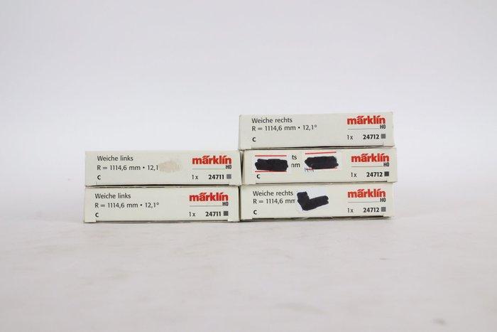 Märklin H0 - 24711/12 - Modeltreinsporen (5) - Vijf slanke, Hobby en Vrije tijd, Modeltreinen | H0