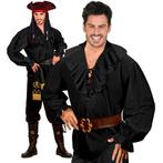Zwarte Blouse Heren Piraten/Renaissance, Kleding | Heren, Carnavalskleding en Feestkleding, Nieuw, Verzenden