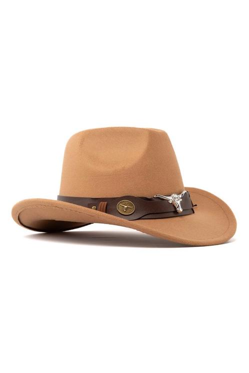 Cowboyhoed Lichtbruin Wolvilt Stier Bruine Cowboy Western Ho, Kleding | Heren, Carnavalskleding en Feestkleding, Nieuw, Ophalen of Verzenden