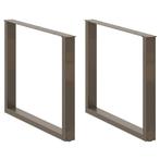 vidaXL Eettafelpoten 3 st U-vormig 100x(72-73) cm staal, Huis en Inrichting, Tafelonderdelen, Verzenden, Nieuw