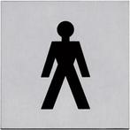 Intersteel Pictogram zelfklevend vierkant 76x76 WC heren rvs, Bricolage & Construction, Klink of Kruk