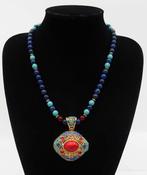Lapis lazuli - Howlite turquoise - boeddhistische ketting -, Antiek en Kunst