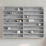vidaXL Vitrinekast 100x8,5x75 cm bewerkt hout betongrijs, Huis en Inrichting, Kasten | Wandmeubels, Verzenden, Nieuw