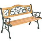 Tuinbank Kathi 2-zitter van hout en gietijzer 124x60x83cm -, Tuin en Terras, Verzenden, Nieuw