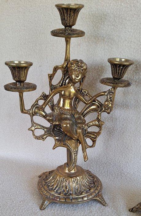 Candélabre victorien (2) - Bronzage, bavardage - Deux, Antiek en Kunst, Curiosa en Brocante