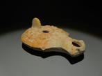 Oud-Romeins Terracotta Olielamp. 1e-3e eeuw n.Chr. Lengte 10