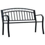vidaXL Tuinbank 125 cm staal zwart, Tuin en Terras, Tuinsets en Loungesets, Verzenden, Nieuw