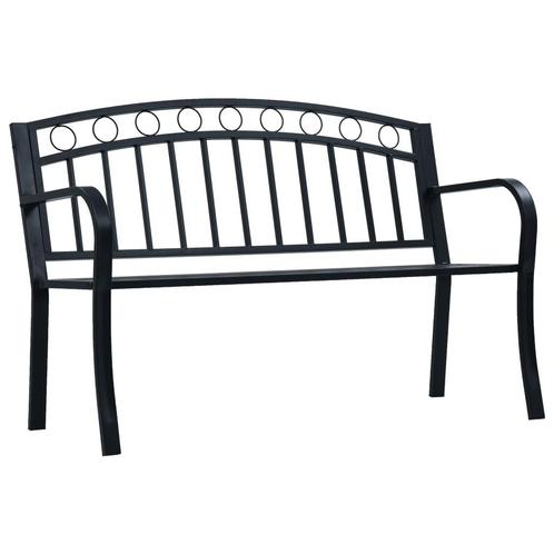 vidaXL Tuinbank 125 cm staal zwart, Tuin en Terras, Tuinsets en Loungesets, Nieuw, Verzenden